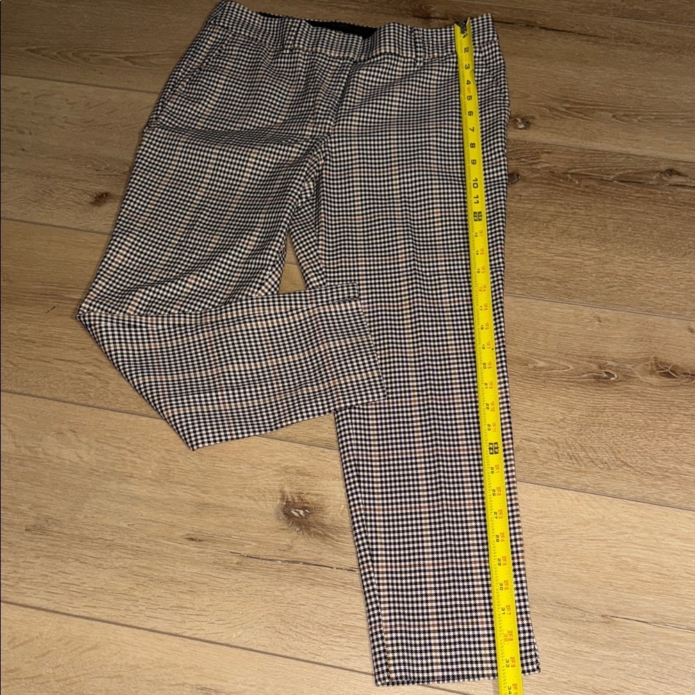 Talbots Women's Black and Tan Checkered Ankle Pants - Picture 9 of 12